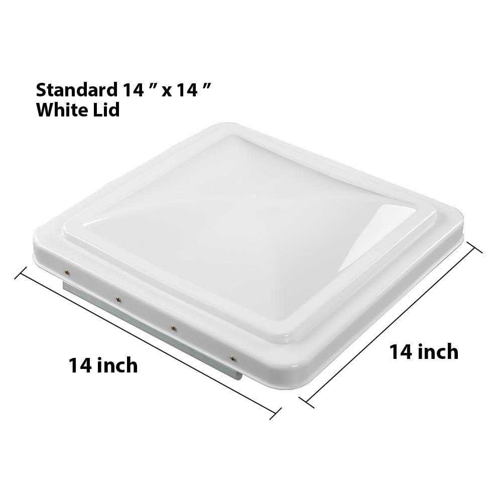 White 14" x 14" RV Roof Vent Cover 2 Pcs Z53195
