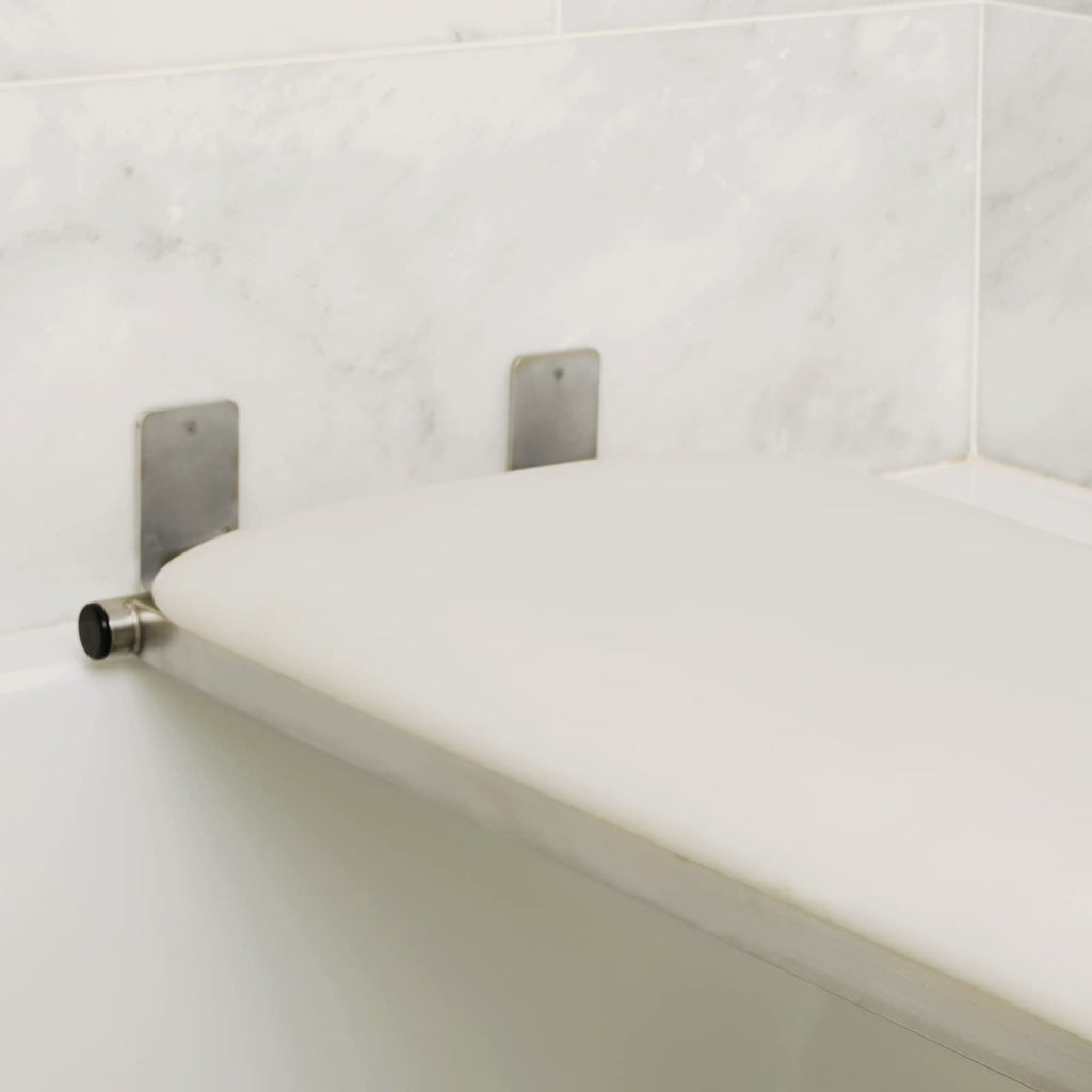 32" x 13.5" White Padded Folding Tub Seat P8372