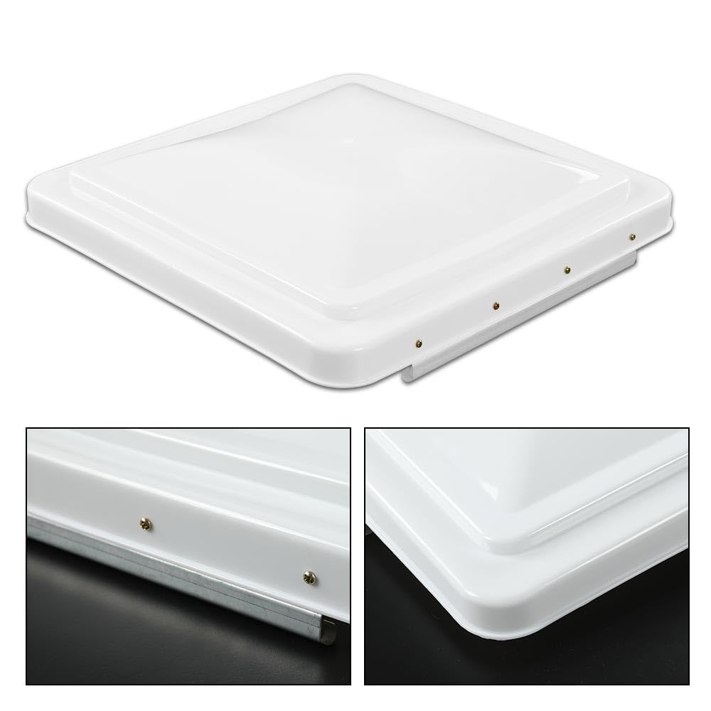 White 14" x 14" RV Roof Vent Cover 2 Pcs Z53195