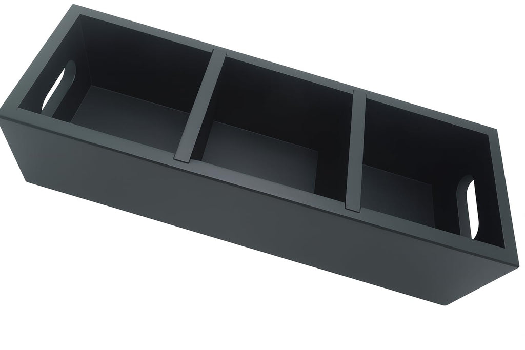 Matte Black Wood 3 Compartment Organizer Tray D789