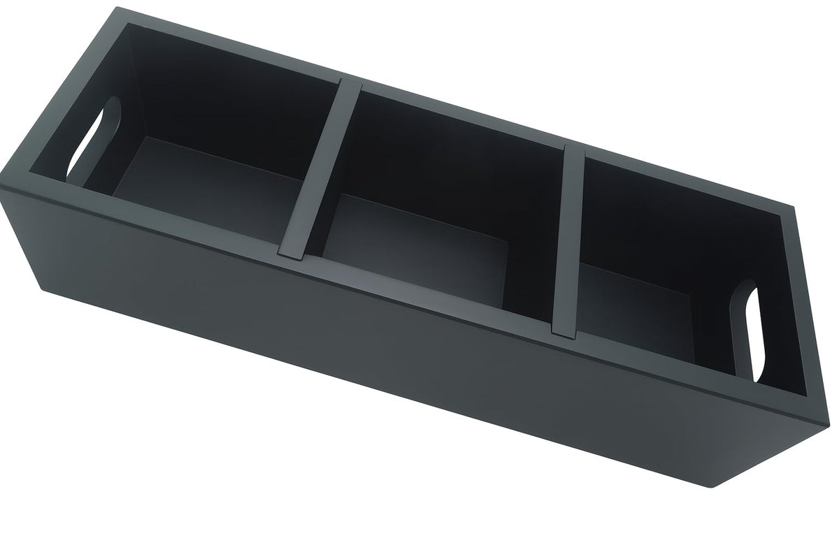 Matte Black Wood 3 Compartment Organizer Tray D789