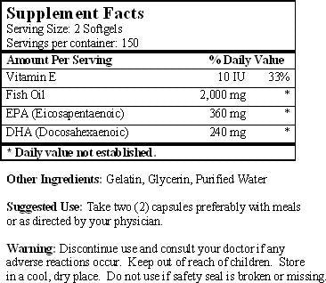 Fish Oil 1000 mg 300 Softgels 12 Pack Q513
