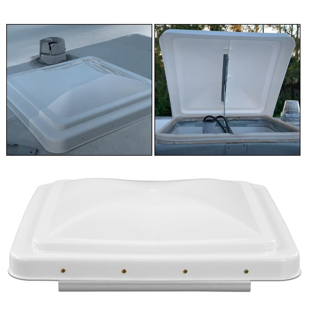 White 14" x 14" RV Roof Vent Cover 2 Pcs Z53195