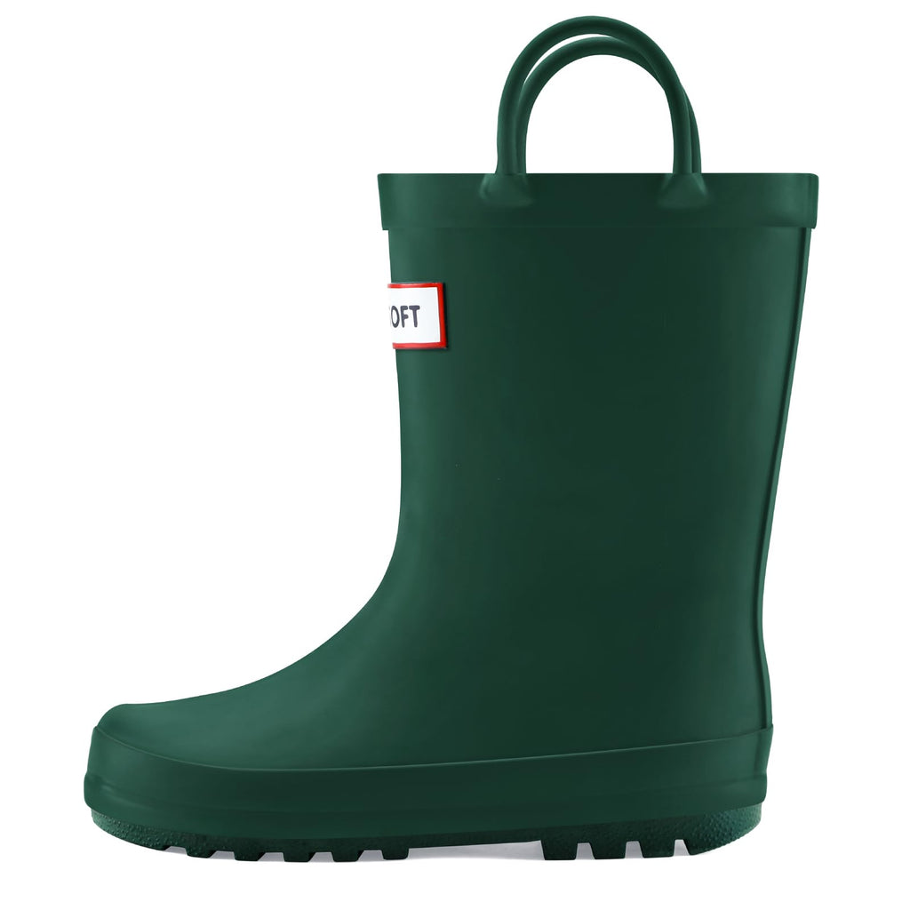 Toddler Rubber Waterproof Rain Boots with Handle C3460