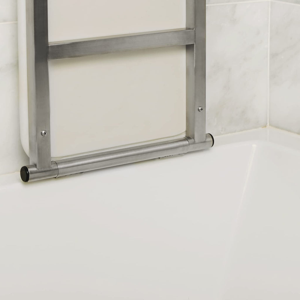 32" x 13.5" White Padded Folding Tub Seat P8372