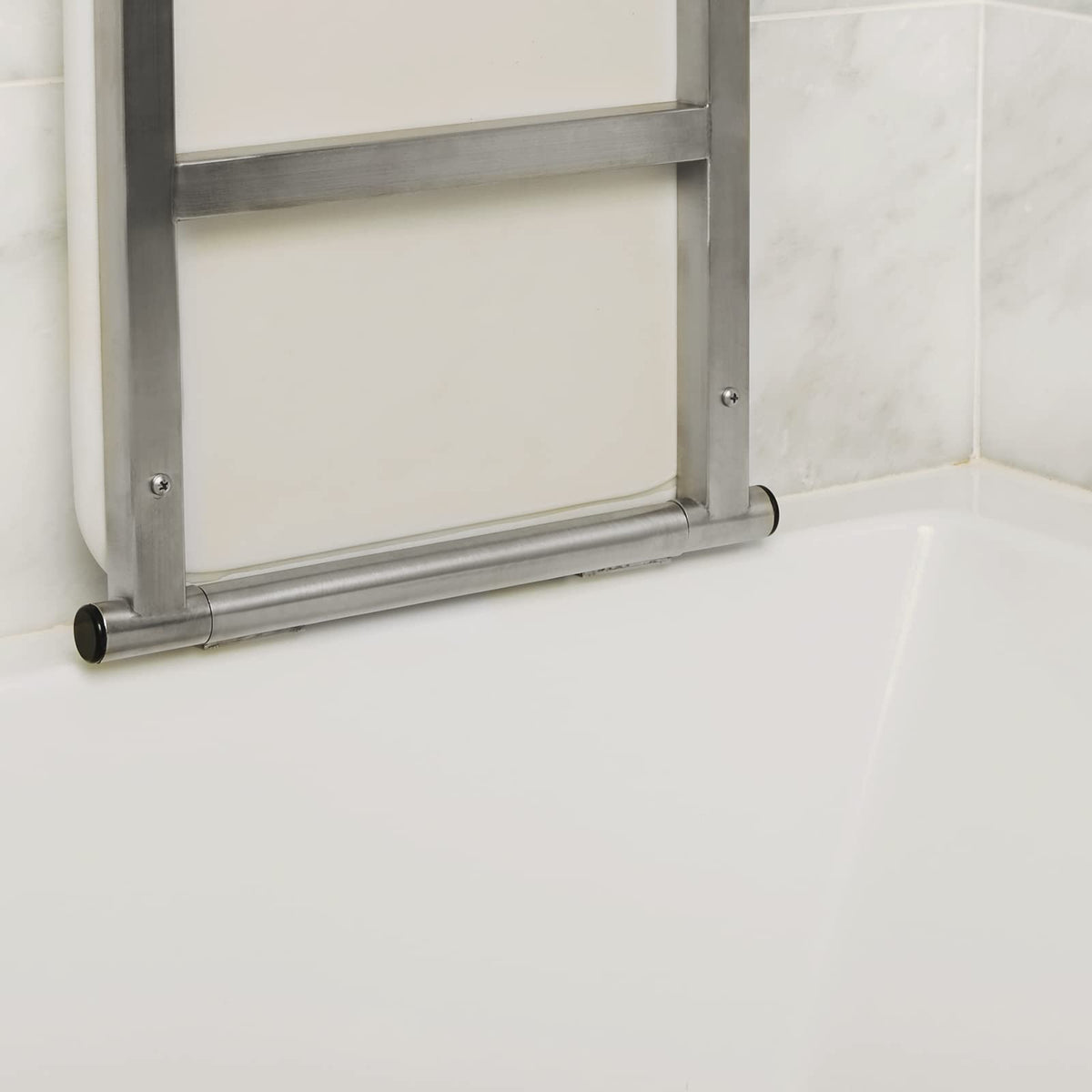 32" x 13.5" White Padded Folding Tub Seat P8372