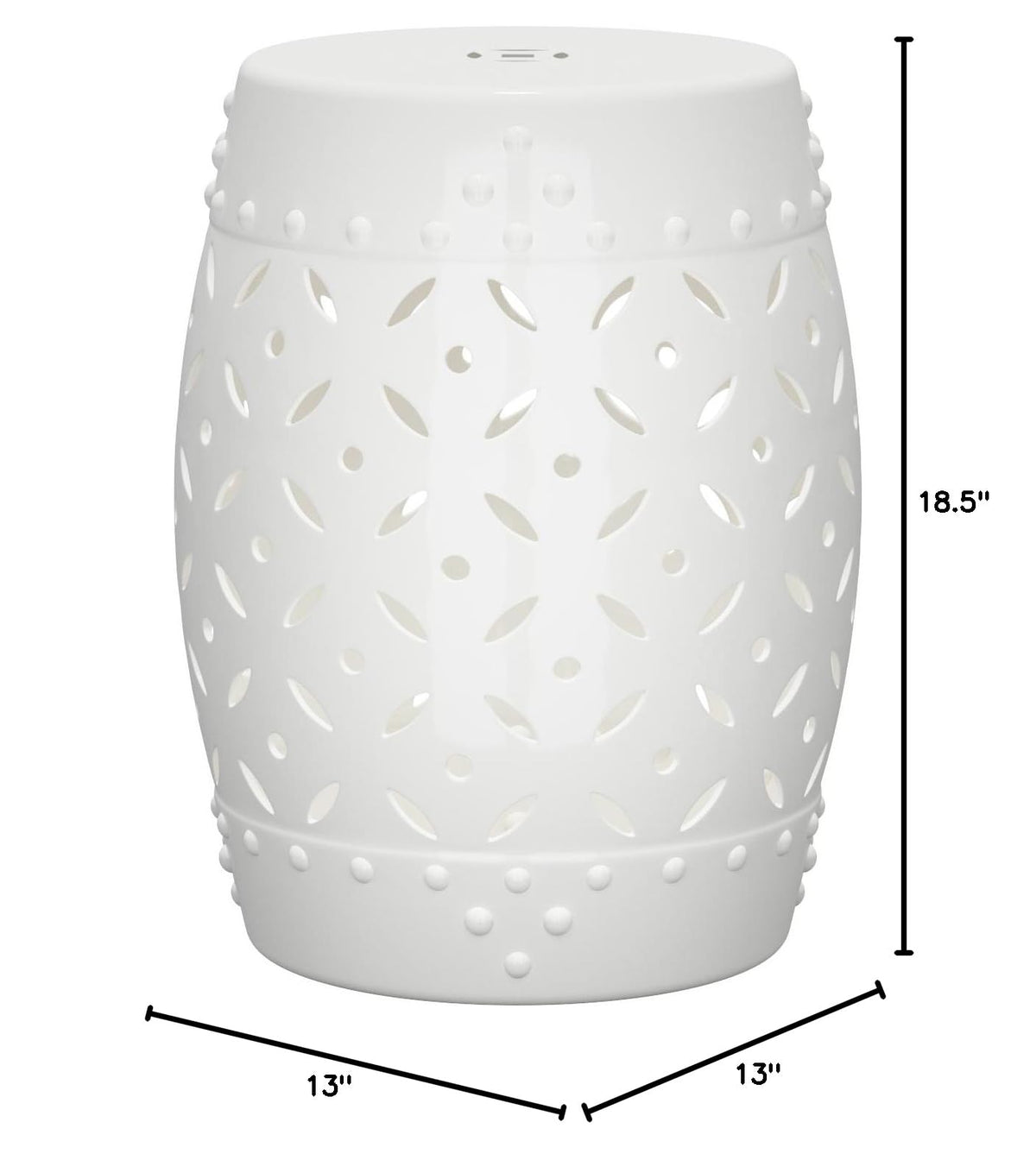 White Ceramic Garden Stool S580285