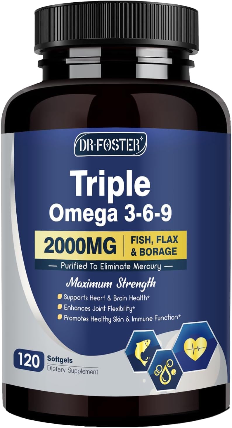 Triple Omega 3-6-9 Fish Oil 2000mg 120 Softgels K544013