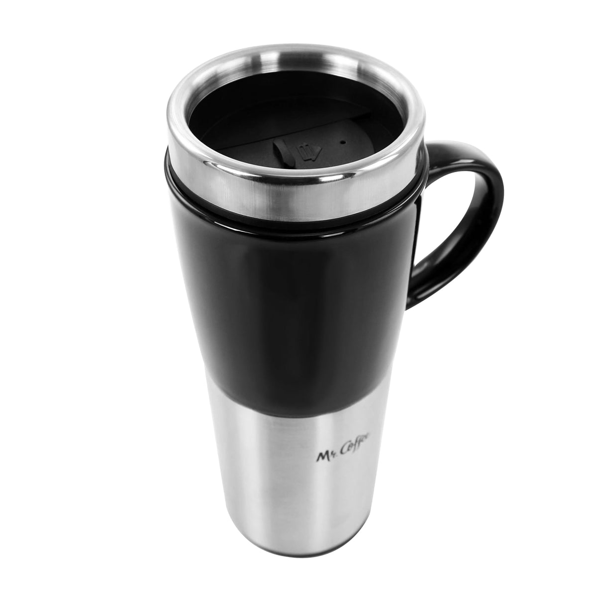 Stainless Steel Stoneware Travel Mug, 16 Oz, Black R269335
