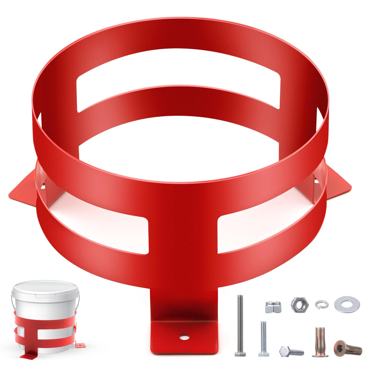 2 Pcs 5 Gallon Red Bucket Holder Mount I493
