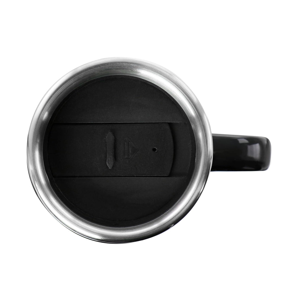 Stainless Steel Stoneware Travel Mug, 16 Oz, Black R269335