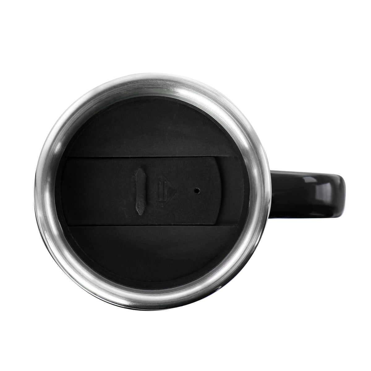 Stainless Steel Stoneware Travel Mug, 16 Oz, Black R269335