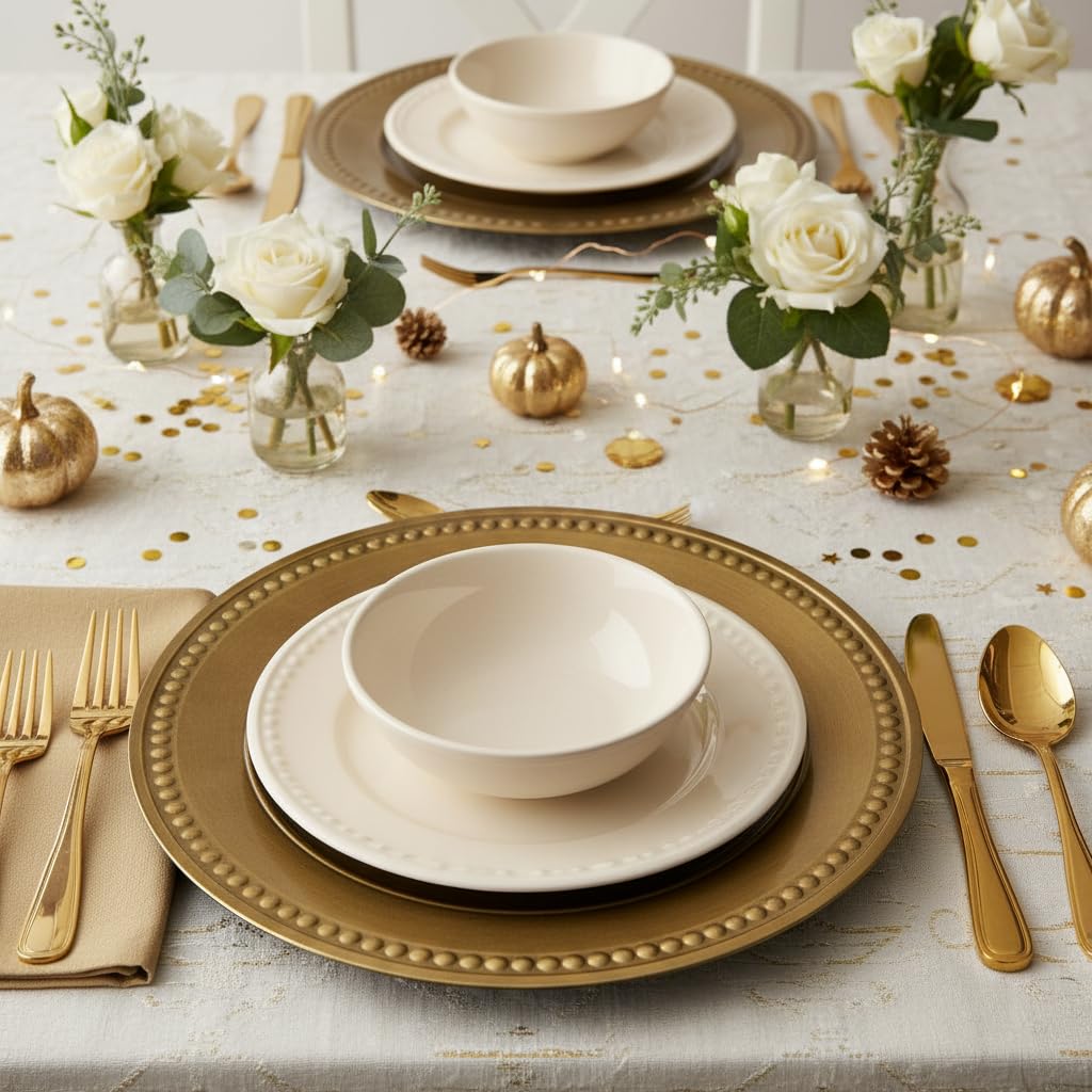 Gold Charger Plates Set of 12 M801