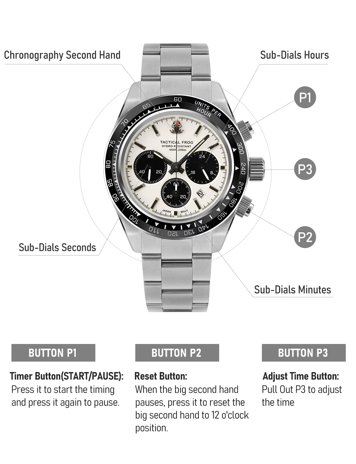 41mm Panda Chronograph Solar Quartz Watch T875374