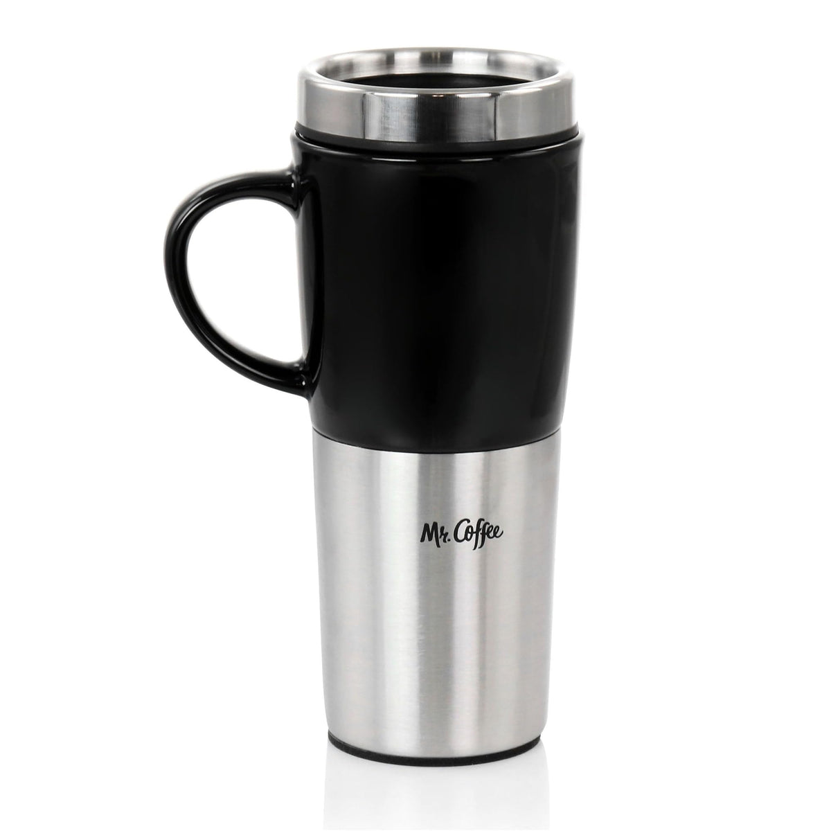 Stainless Steel Stoneware Travel Mug, 16 Oz, Black R269335