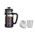 French Press 12 oz and Stainless Steel Double-Wall Espresso Cups 5 oz Set of 2 R70829
