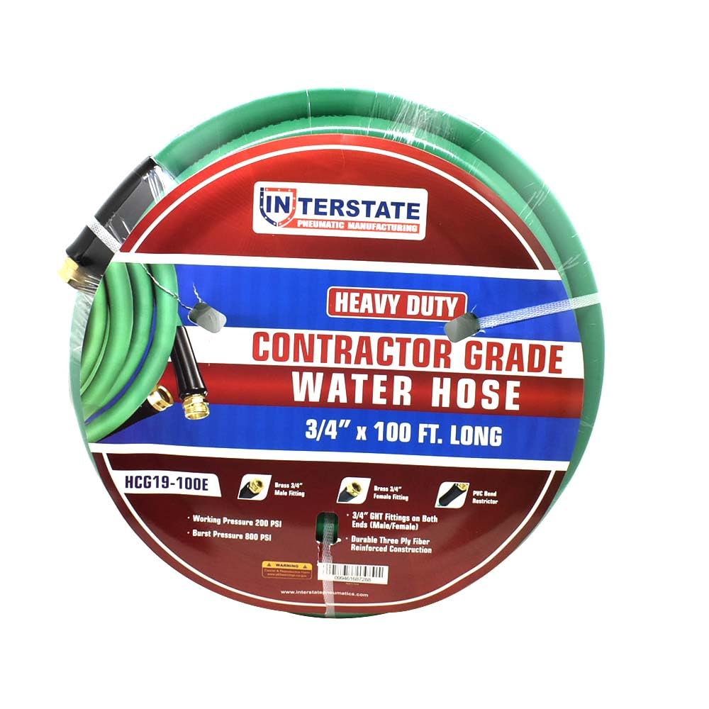 Green PVC Water Hose 3/4 Inch x 100 Feet T229916