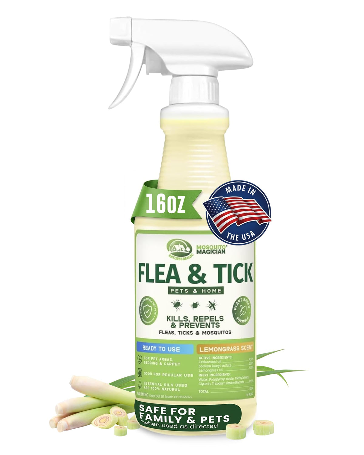 Lemongrass Flea Tick Mosquito Spray 16 OZ B73579