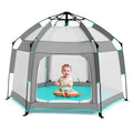 Hexagon Baby Playpen with Canopy U990326