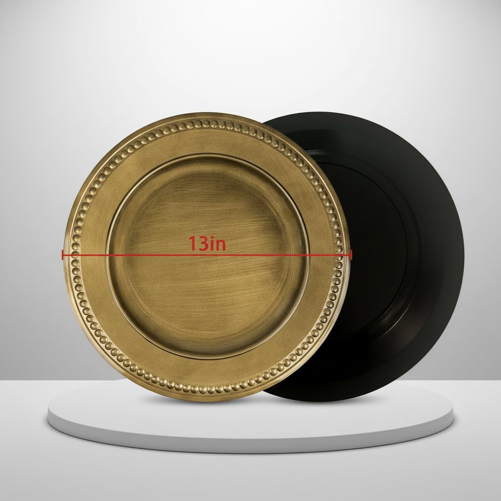 Gold Charger Plates Set of 12 M801
