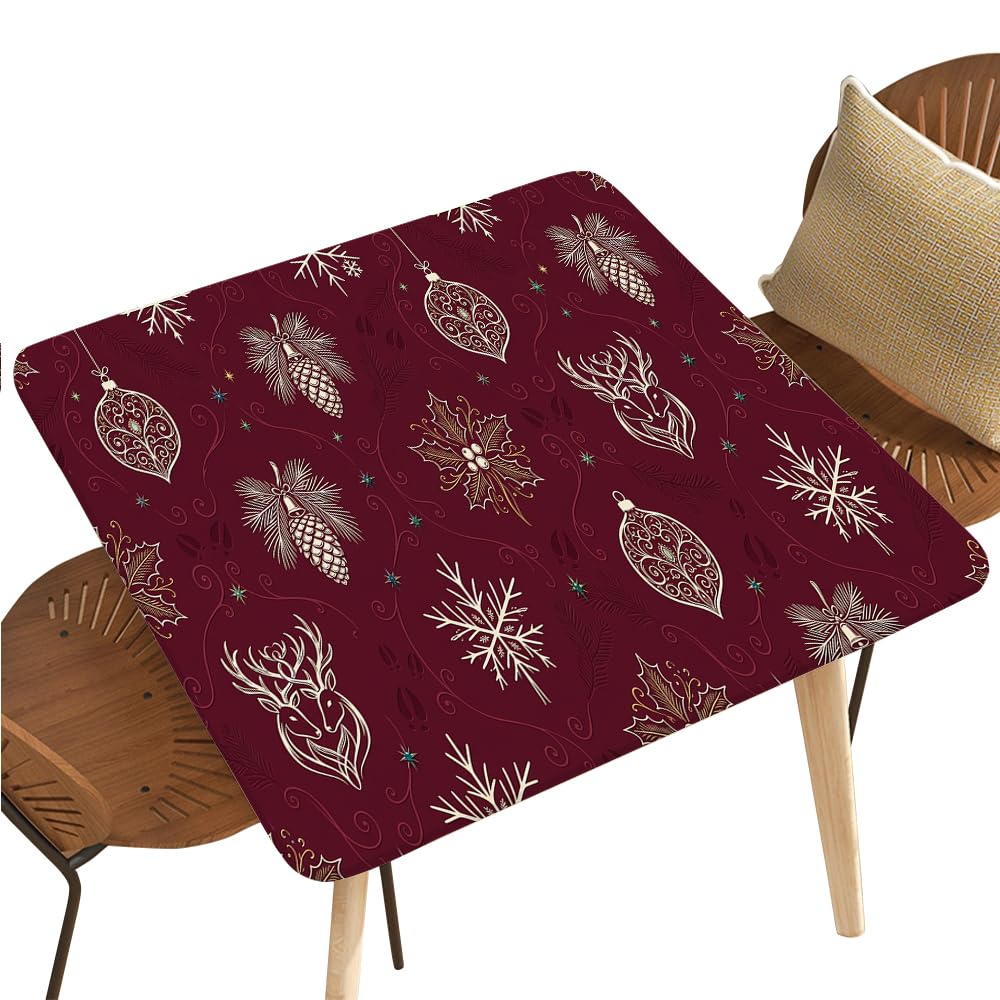 Fitted Square Oval Tablecloth with Elastic Edges 30"x30" L12627