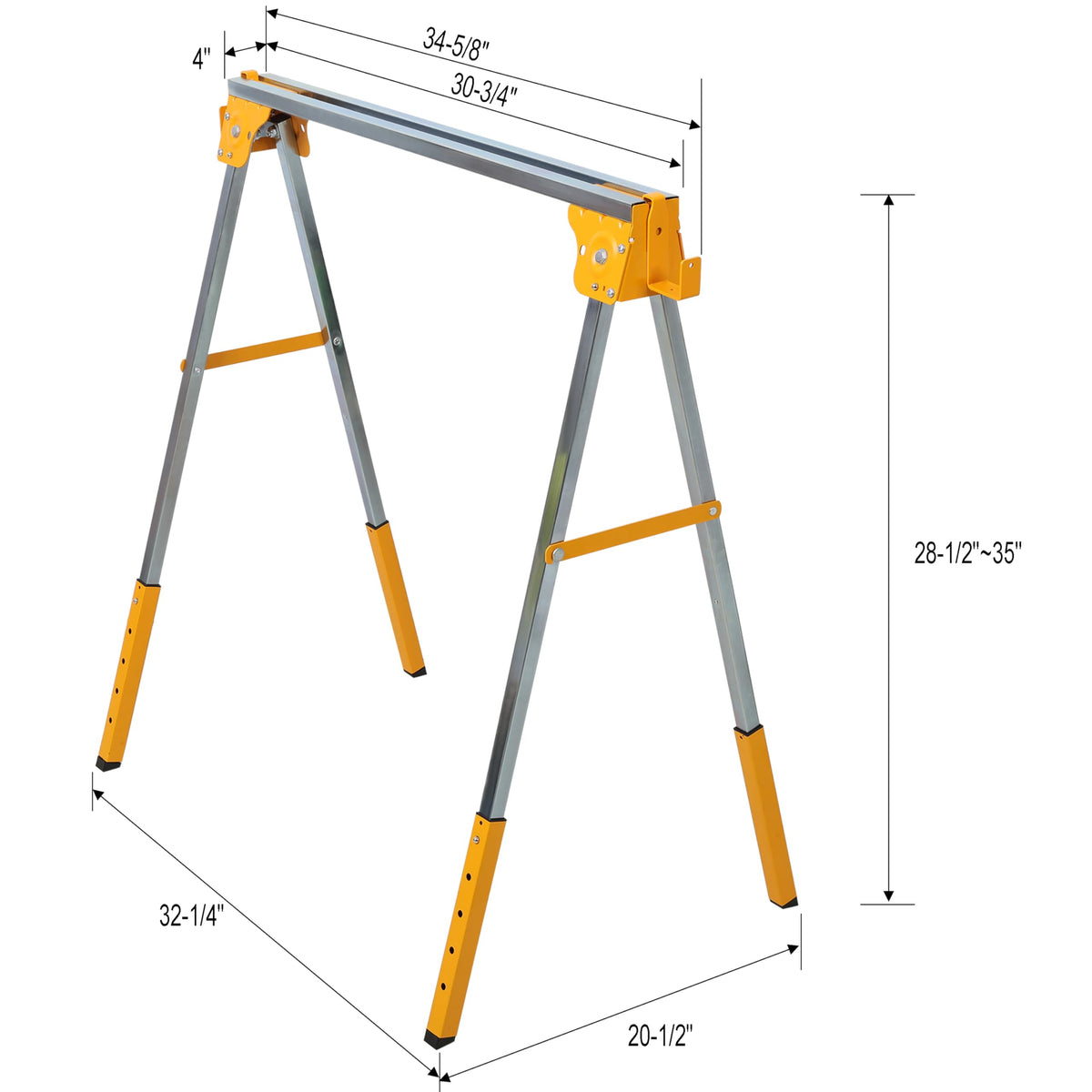 Adjustable Height Folding Steel Sawhorse 2 Pack F820