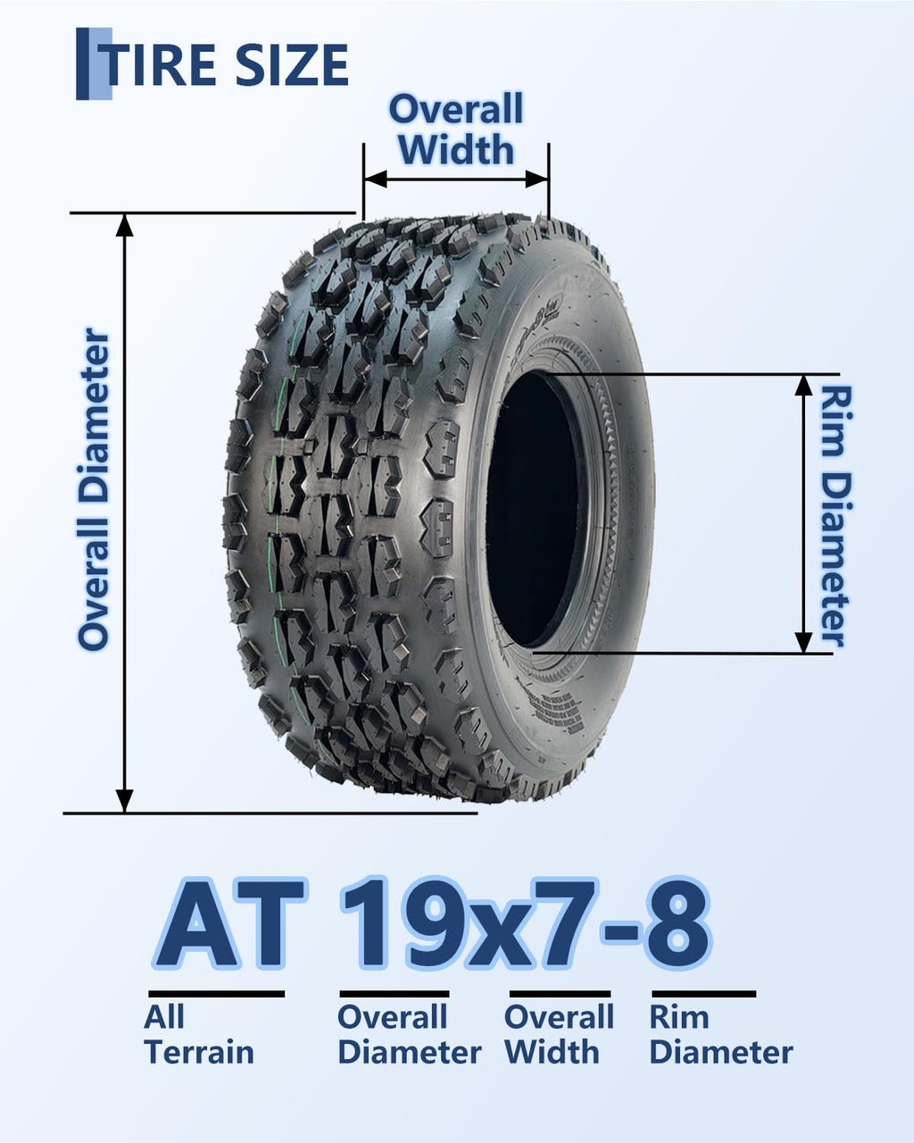 19x7-8 4 Ply Tubeless All-Terrain Tires Set of 2 C105
