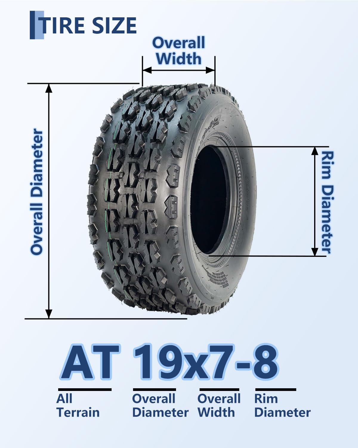 19x7-8 4 Ply Tubeless All-Terrain Tires Set of 2 C105