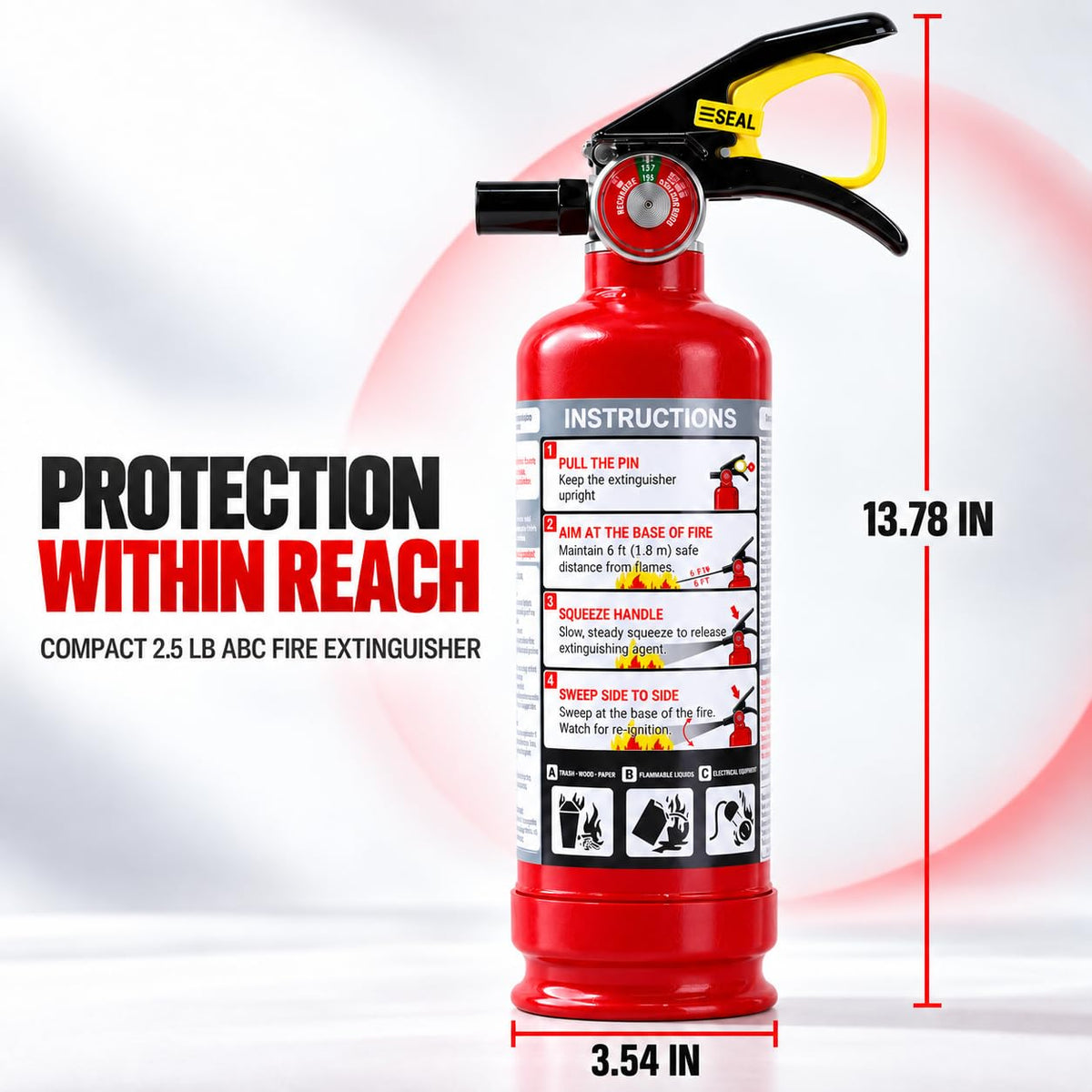 2.5 lb ABC Dry Chemical Fire Extinguishers 1-Pack U235509