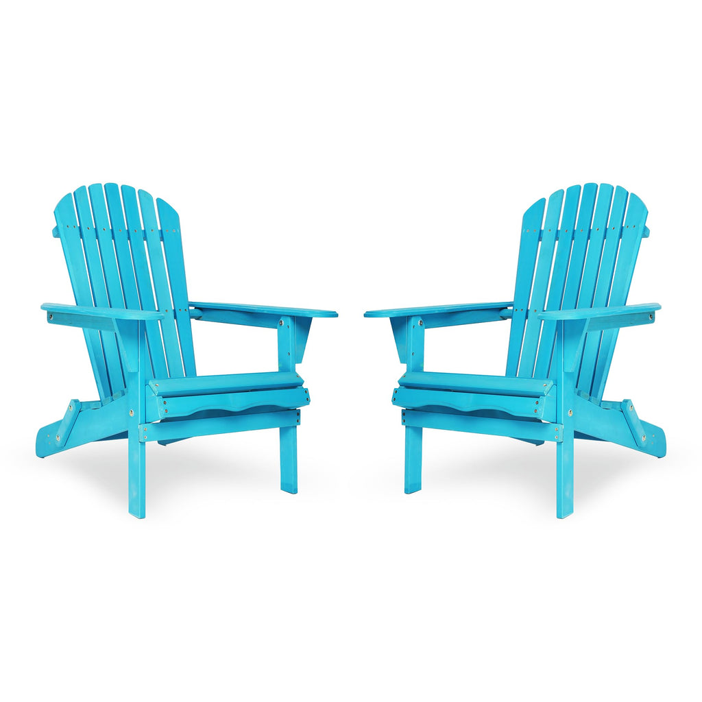 Wooden Folding Adirondack Chair Set of 2 Solid Cedar C568