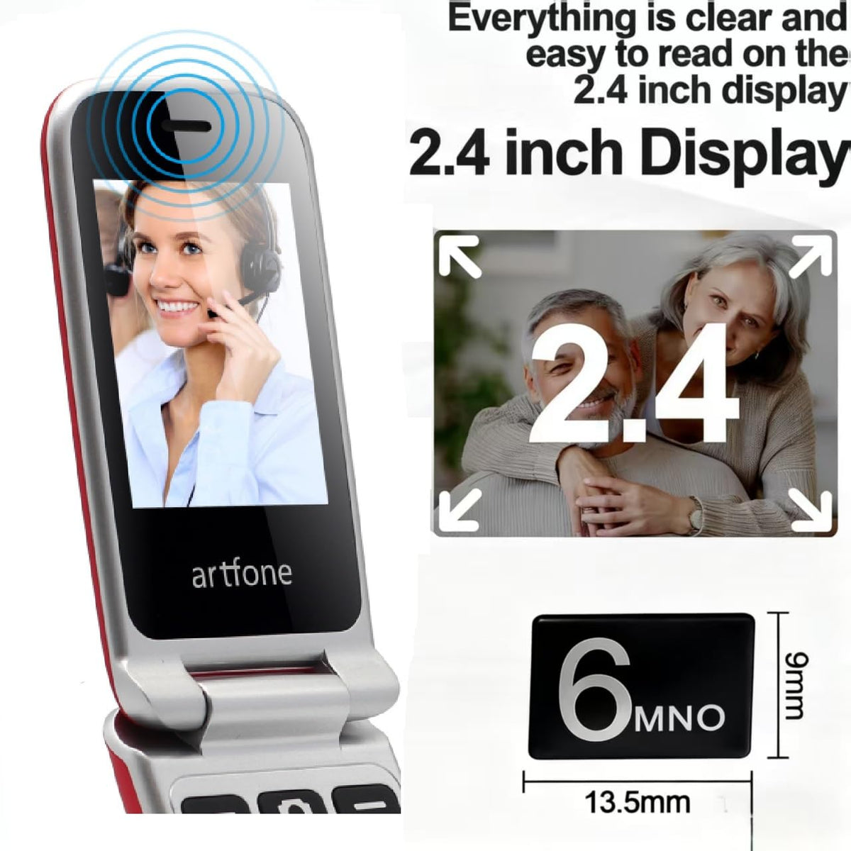 4G Unlocked Flip Phone with Big Buttons and SOS Button B97946