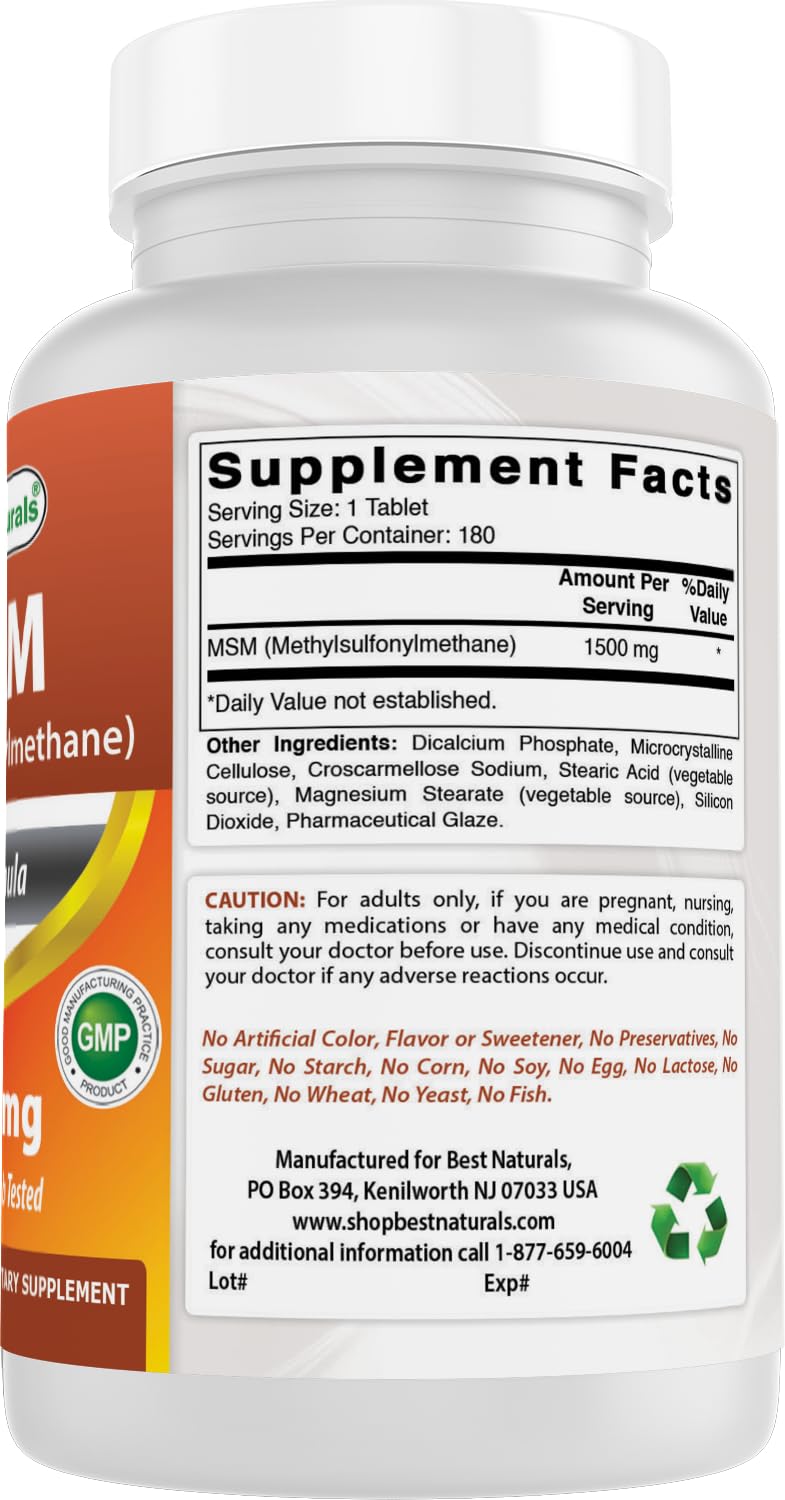 MSM 1500 mg 180 Tablets M3292