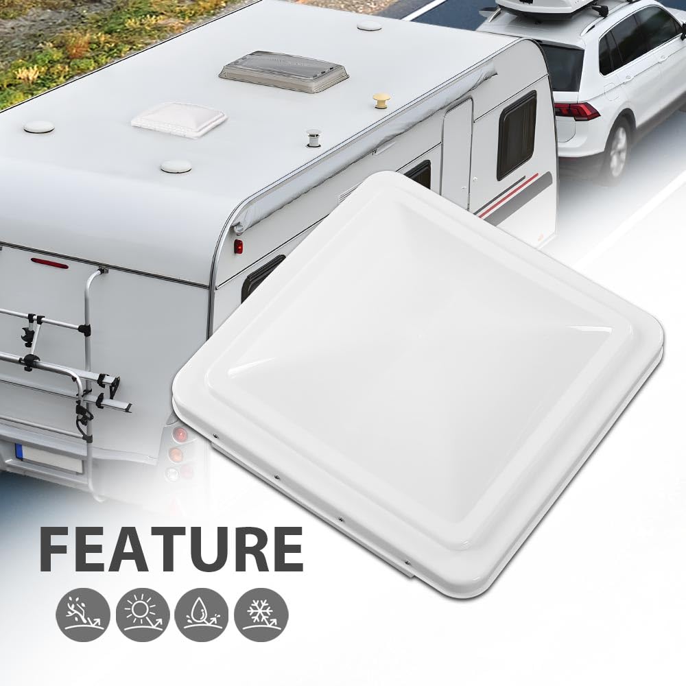 White 14" x 14" RV Roof Vent Cover 2 Pcs Z53195