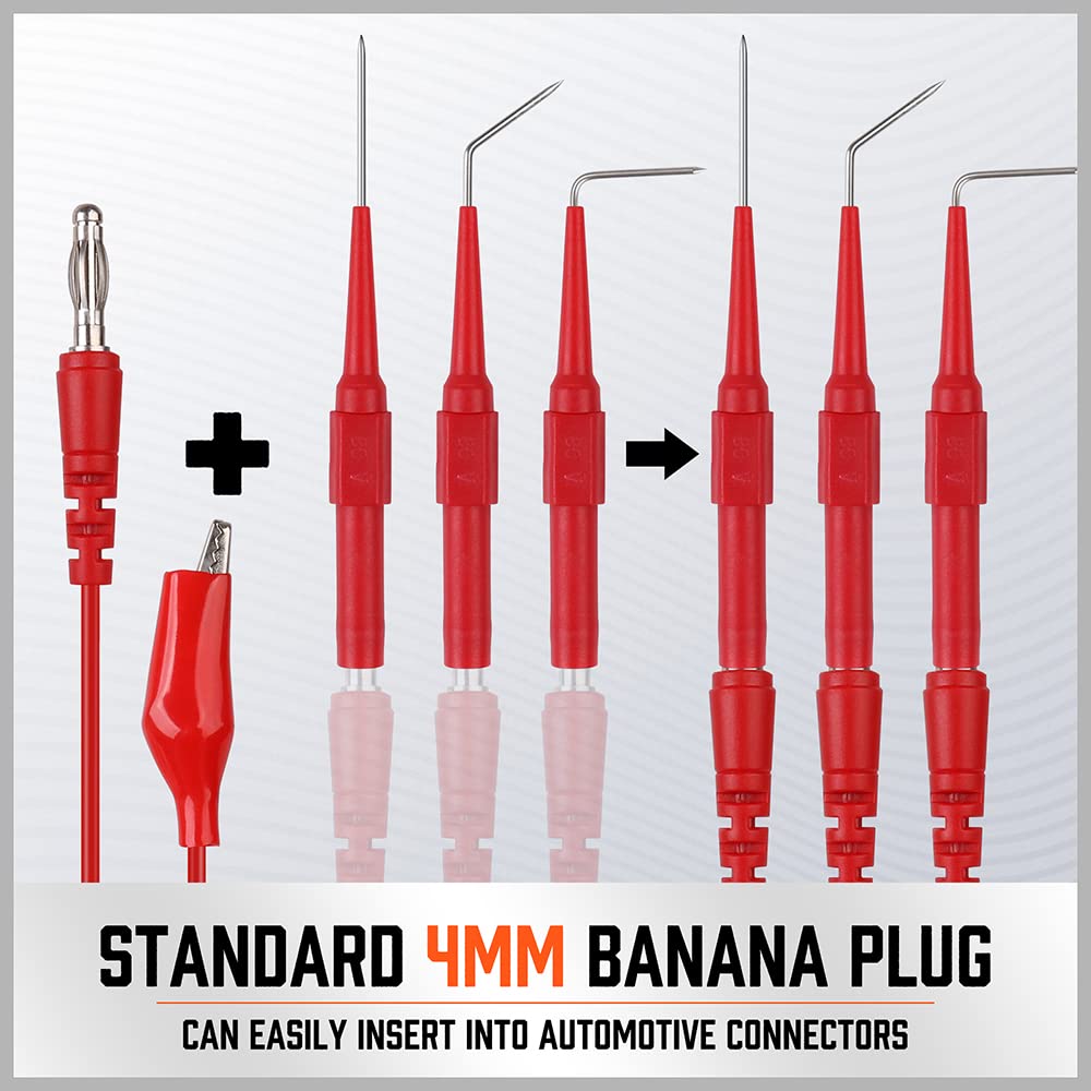 22 Pc Back Probe Pin Kit with 5 Colors Silicone Wires I463