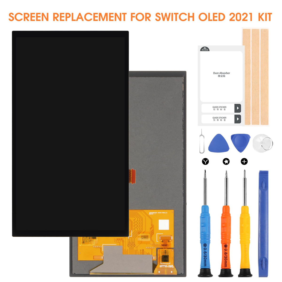 Screen Replacement for Nintendo Switch OLED 2021 7inch Black Y92899