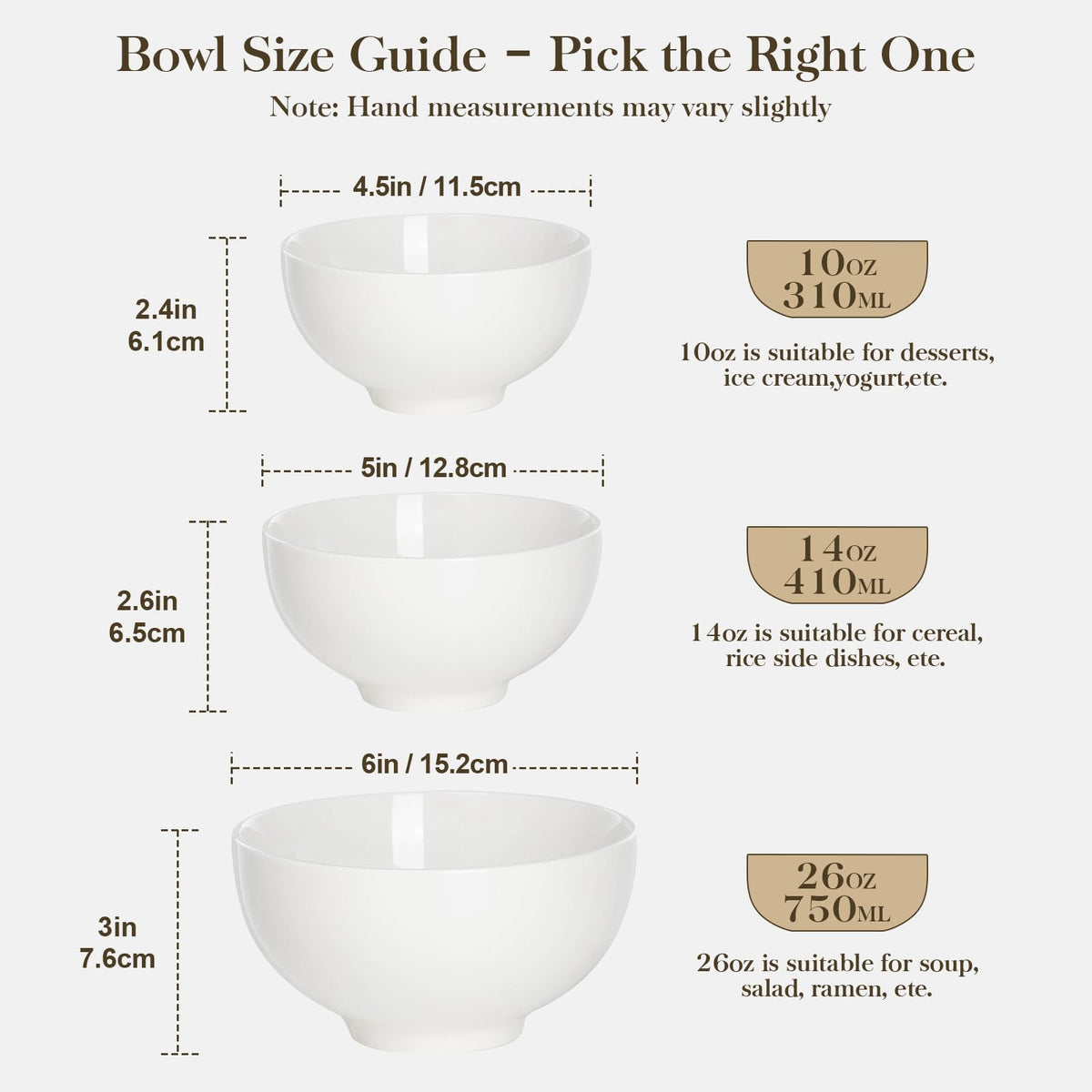 White 26 Oz Ceramic Soup Bowls of 4 W52153