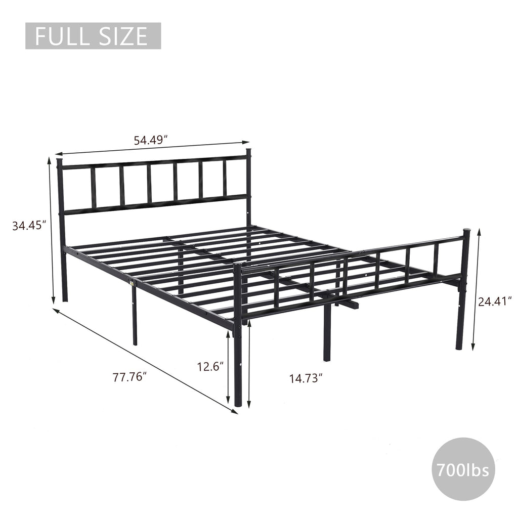 Black Full Size Metal Platform Bed Frame E568