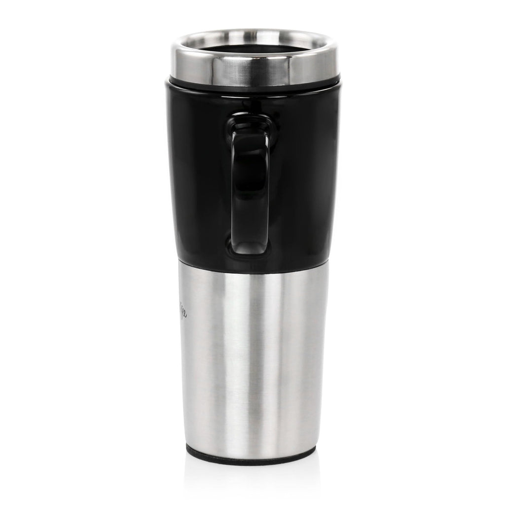 Stainless Steel Stoneware Travel Mug, 16 Oz, Black R269335