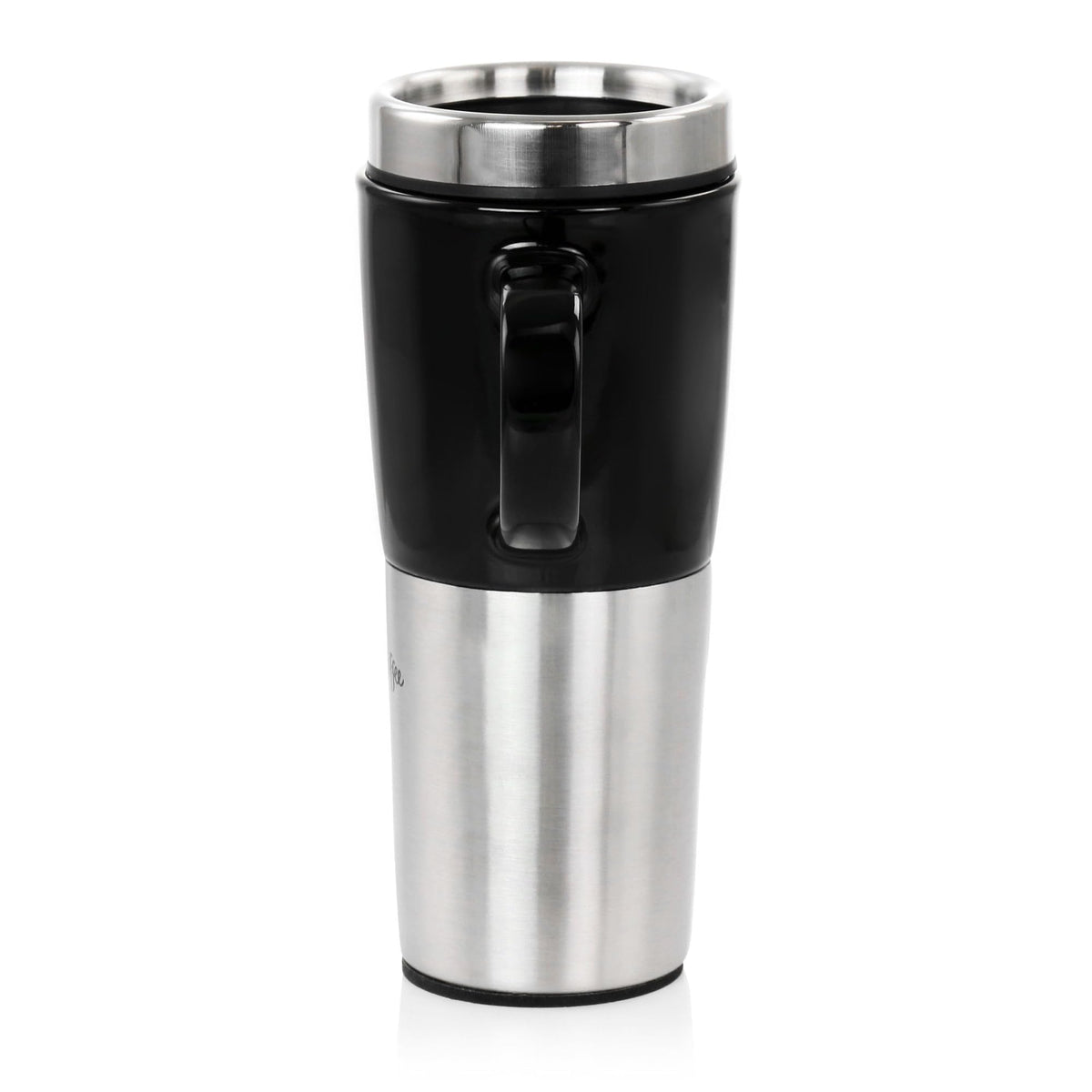 Stainless Steel Stoneware Travel Mug, 16 Oz, Black R269335