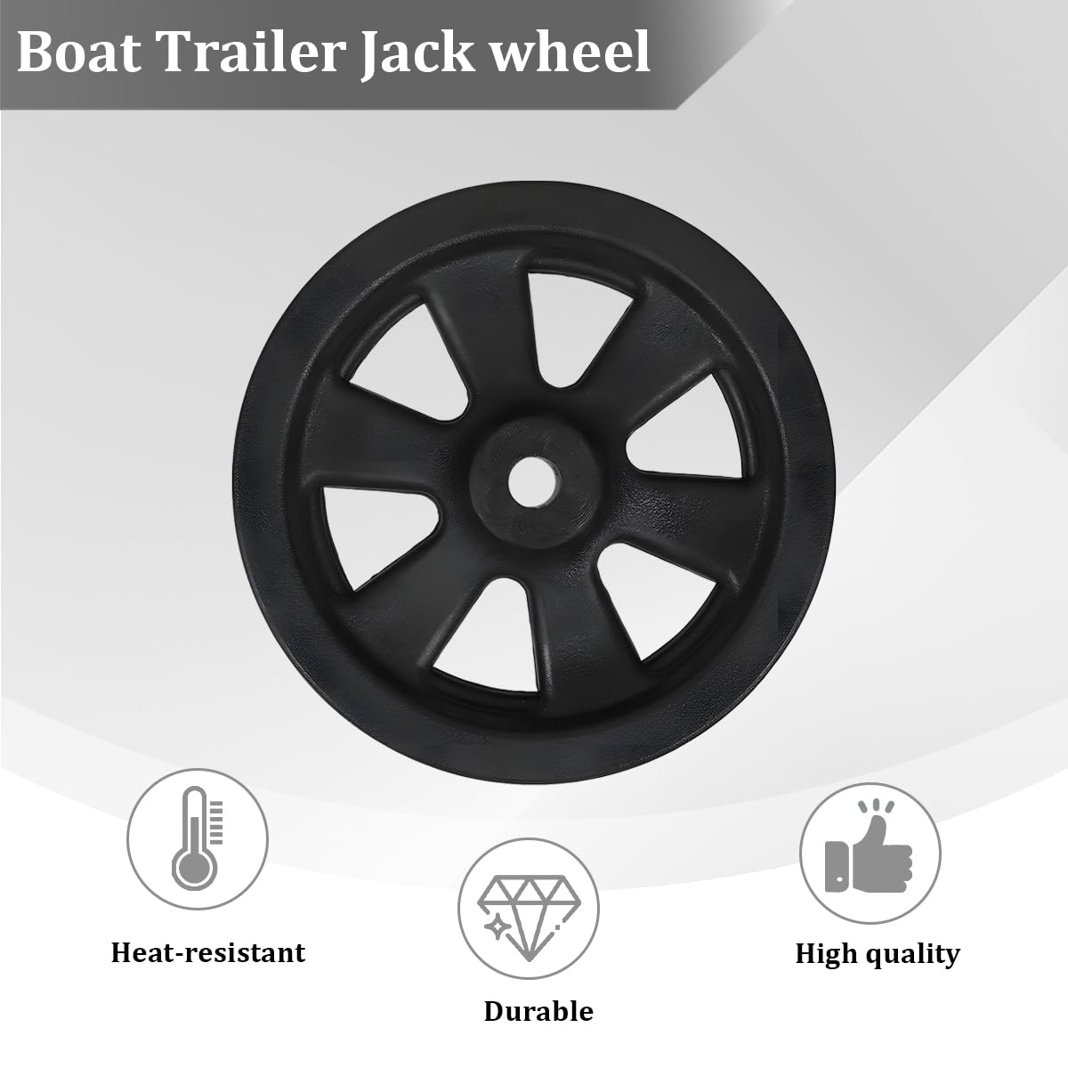 8 Inch Nylon Trailer Jack Caster Wheel with Bolt and Nut O199720