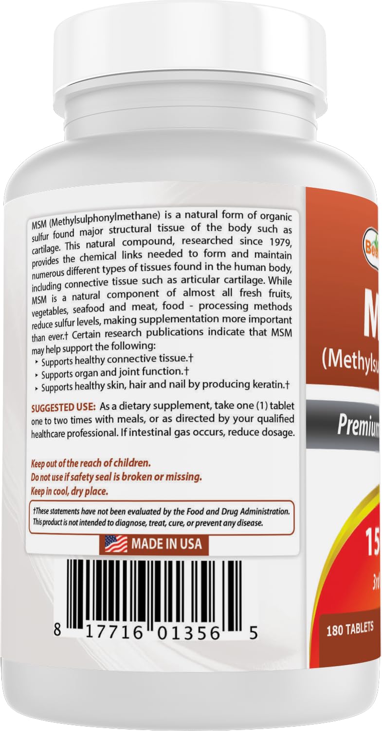 MSM 1500 mg 180 Tablets M3292