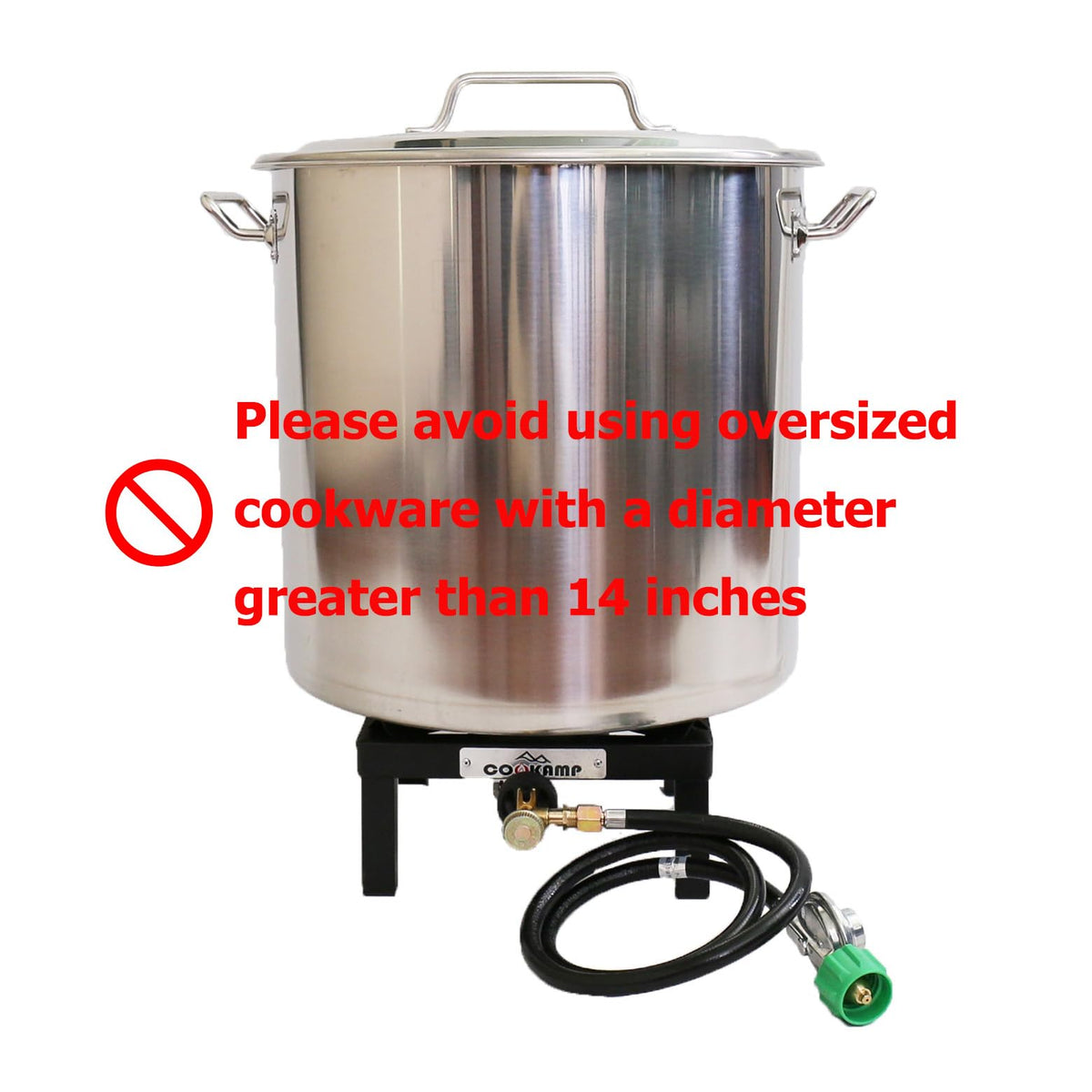 Single High Pressure Propane Camp Stove with Adjustable Regulator and Hose D96762