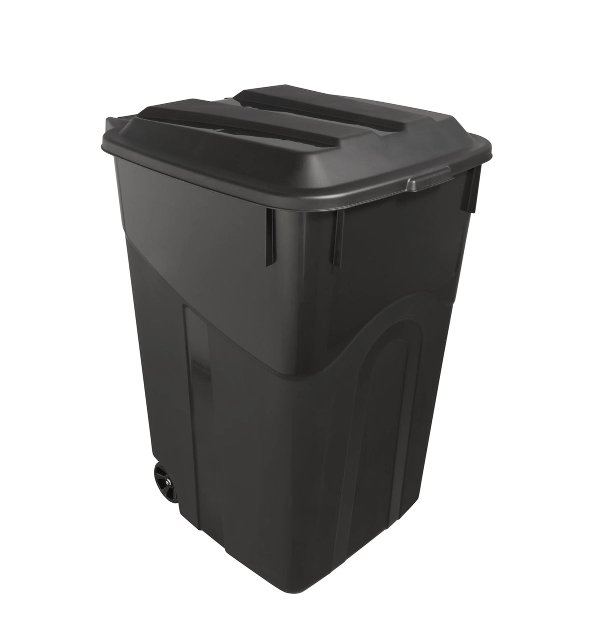 45 Gallon Black Wheeled Plastic Garbage Can O6642