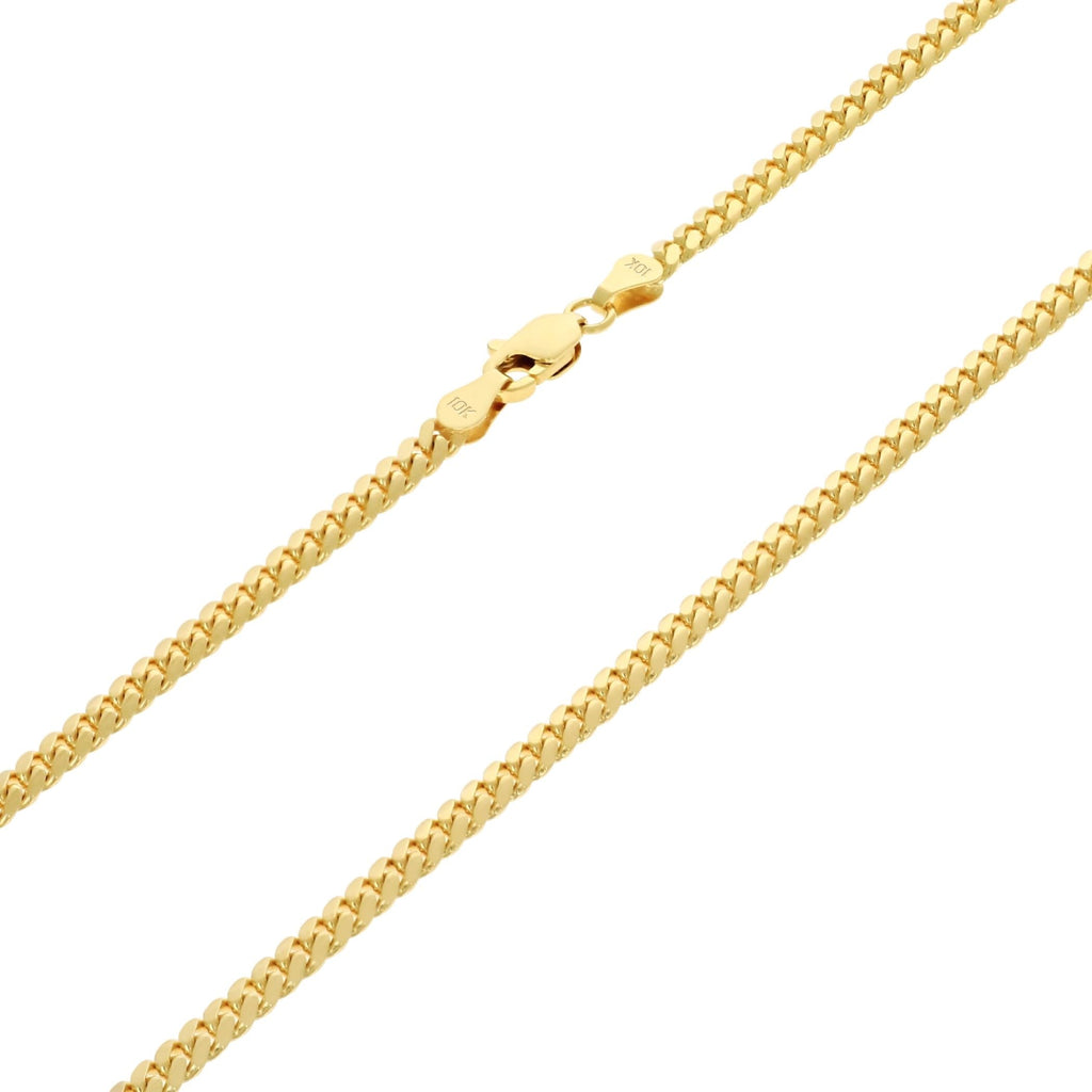 10k Yellow Gold Cuban Link Chain Necklace D7330