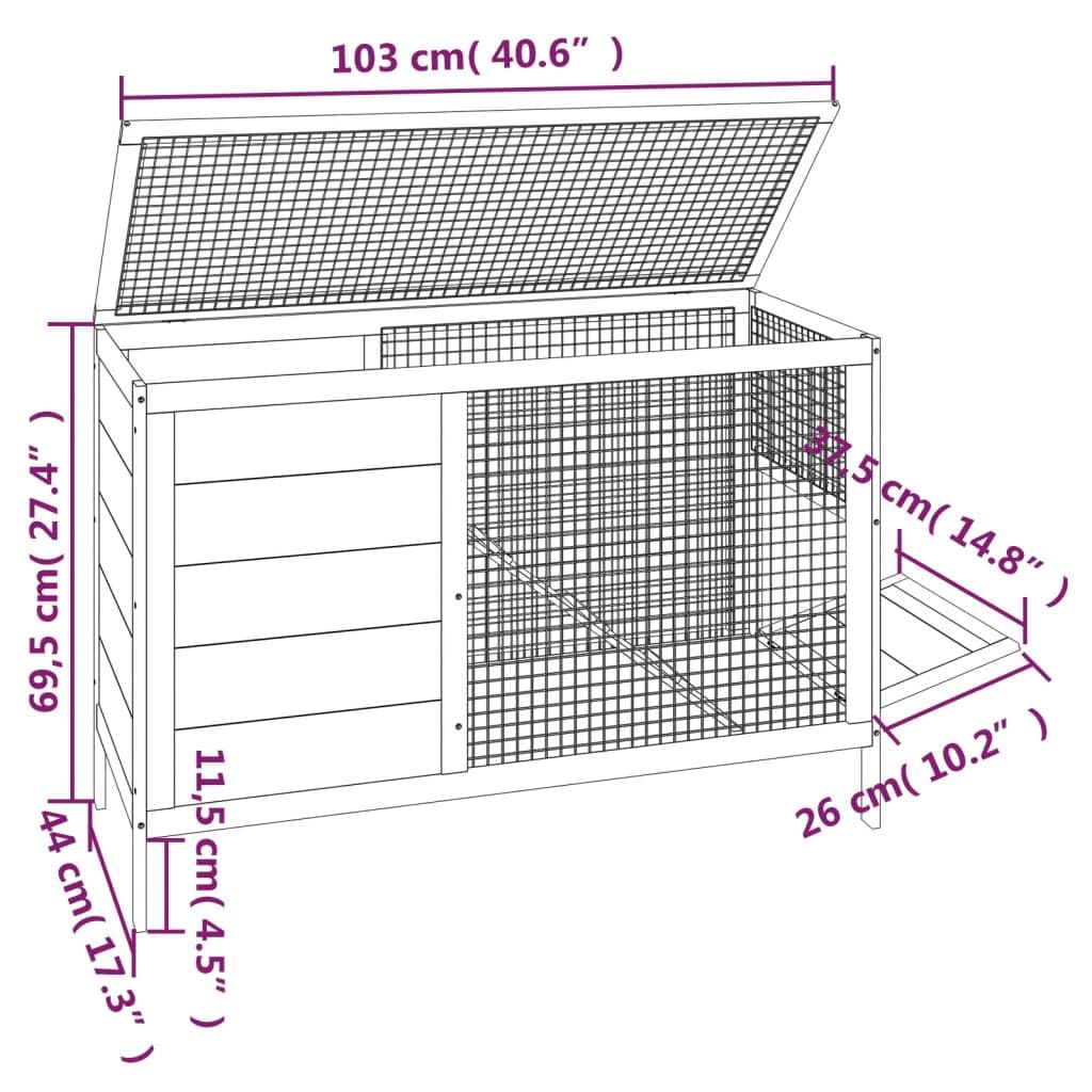 2 Tier Solid Wood Rabbit Hutch with Ramp O9284