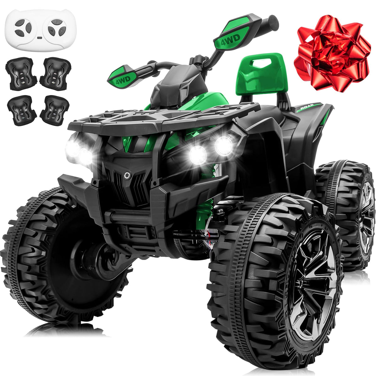 Green 24V 4 Wheeler ATV with Remote Control W287832