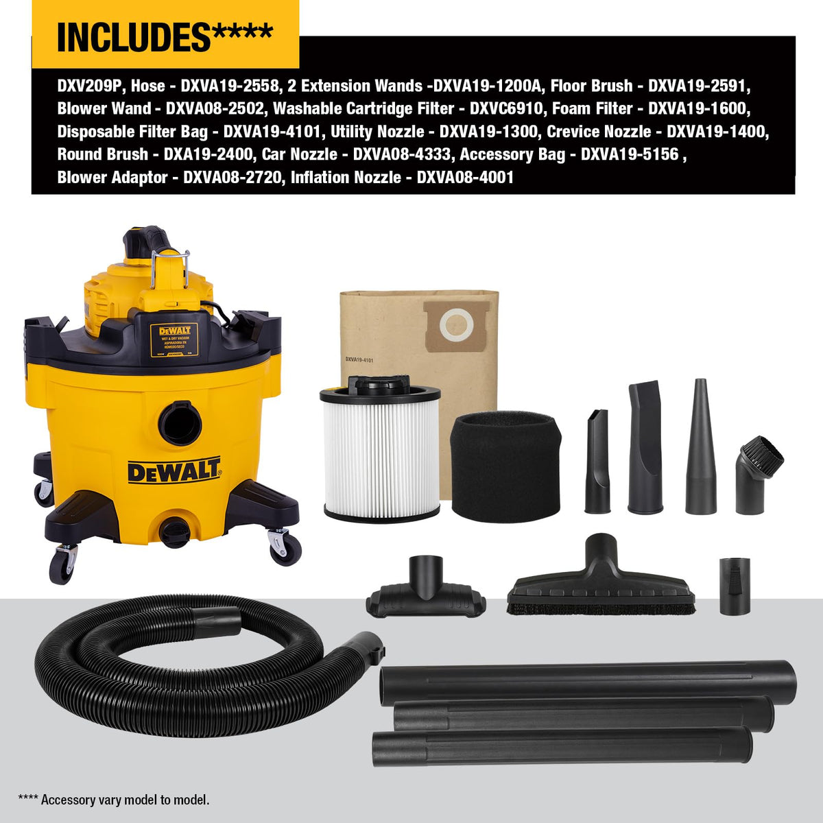 Shop Vacuum Wet and Dry 9 Gallon 5 HP with Detachable Blower L661282