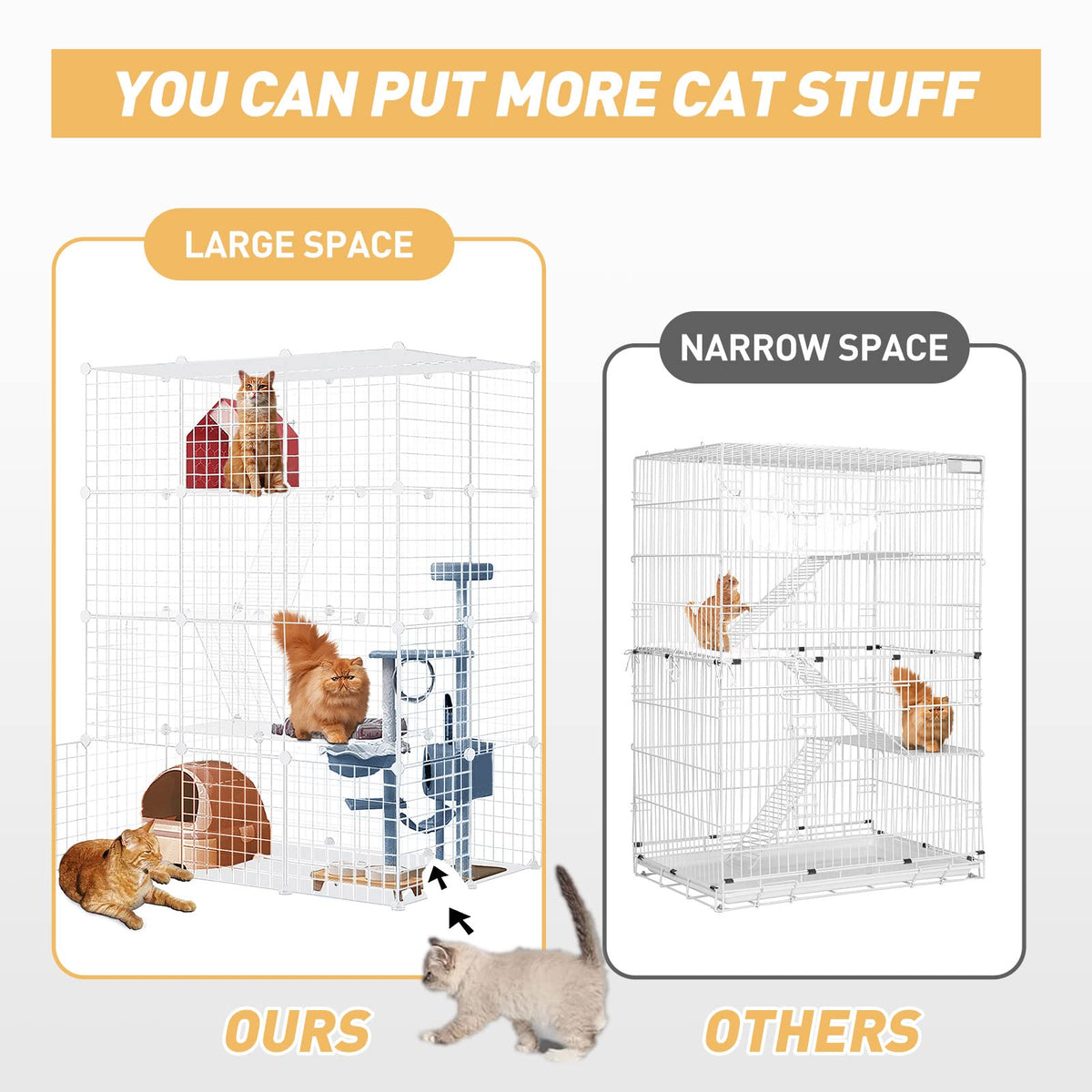 Large Cat Cage Detachable Metal Wire Playpen A422167