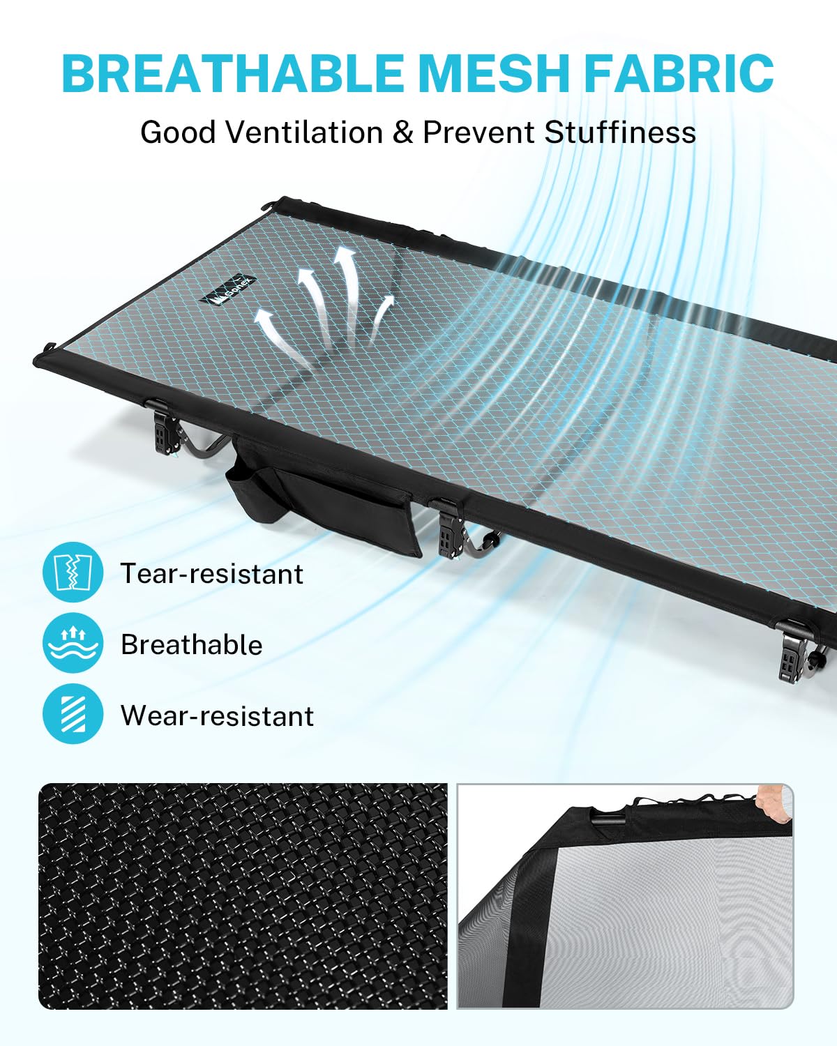 31.5" Wide Ultralight Portable Folding Mesh Camping Cot Y798482