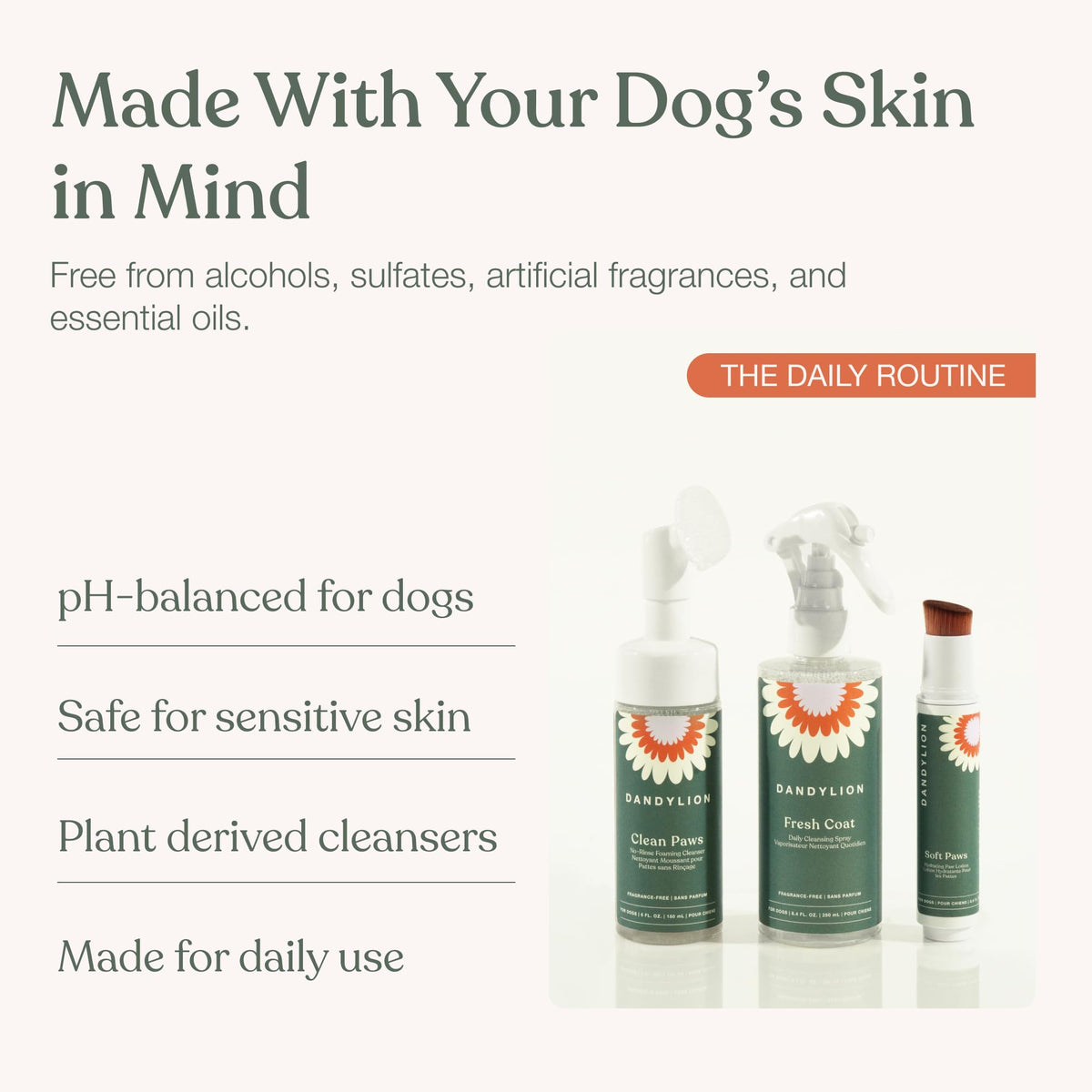 No-Rinse Dog Paw Cleaner + Paw Lotion with Brush + Waterless Dog Shampoo Spray Z610